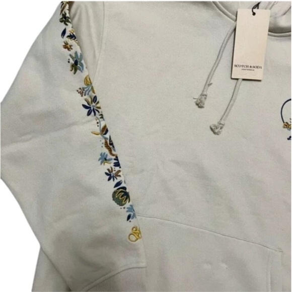 Scotch & Soda Amsterdam Hoodie - Embroidered Floral Design-Size Large, MSRP $118 - Picture 7 of 12